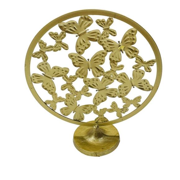 12" Round Gold Butterfly Tabletop Decor - Picture 1 of 10